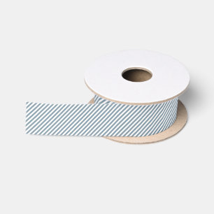 Ruban En Satin Motif de bandes bleues et blanches diagonales