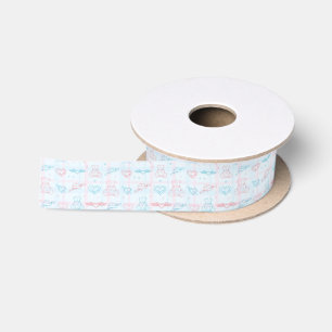 Ruban En Satin motif de bébé avec l'ours de nounours