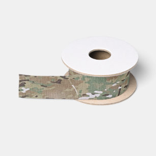 Ruban En Satin Motif de Camo Chasse Brown
