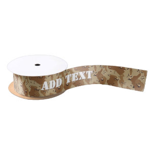 Ruban En Satin Motif de camouflage militaire du désert