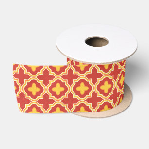 Ruban En Satin Motif de carreaux en réseau marocain - Quatrefeuil
