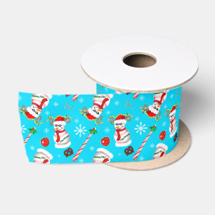 Ruban En Satin Motif de célébration de Noël Bonhomme de neige de