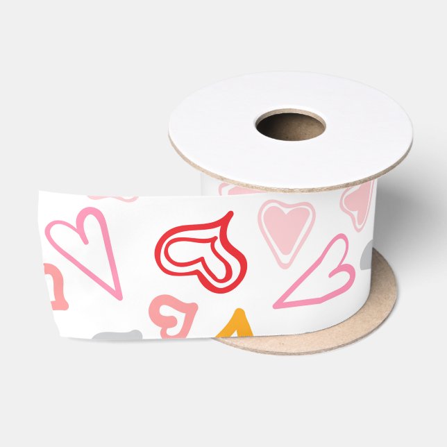 Ruban En Satin Motif de coeur 26 (Bobine)