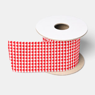 Ruban En Satin Motif de coeurs rouges et blancs