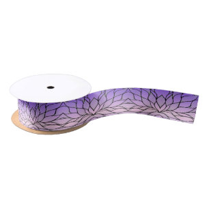 Ruban En Satin Motif de congé créatif Pearlescent violet