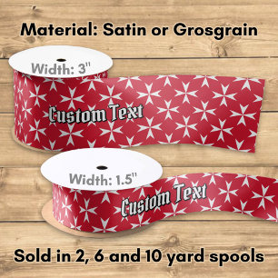 Ruban En Satin Motif de croix de Malte