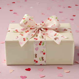 Ruban En Satin Motif de dessert cerise mignon Cadeau doux