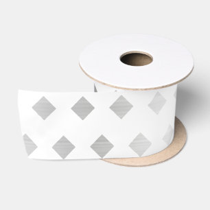 Ruban En Satin Motif de diamants blanc gris argenté décoratif