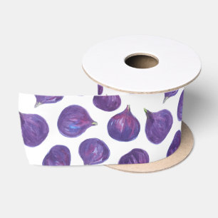 Ruban En Satin Motif de figues aquarelle