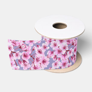 Ruban En Satin Motif de fleurs de cerisiers