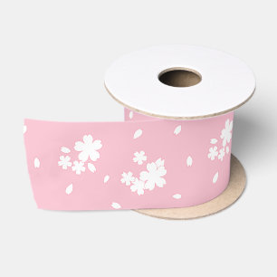 Ruban En Satin Motif de fleurs de cerisiers de Sakura