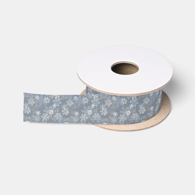 Ruban En Satin Motif de flocon de neige (Bobine)