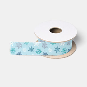 Ruban En Satin Motif de flocon de neige multicolore – Noël d'hive