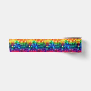 Ruban En Satin Motif de forme répétitive de triangle arc-en-ciel