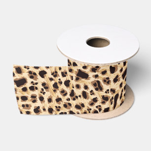 Ruban En Satin Motif de fourrure de léopard