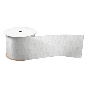 Ruban En Satin Motif de la Bow blanche Aquarelle