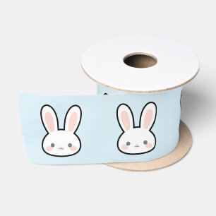 Ruban En Satin Motif de lapin visage de lapin mignon