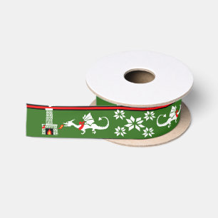 Ruban En Satin Motif de Noël de dragons de cheminée