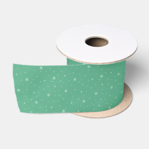Ruban En Satin Motif de Noël Retro Green Whimsical
