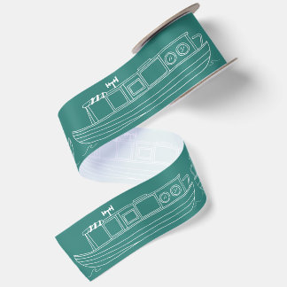 Ruban En Satin Motif de péniche de canal