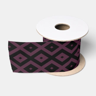 Ruban En Satin Motif de prune et de diamant noir