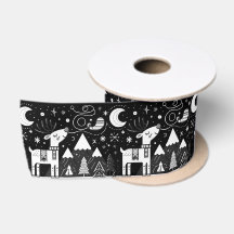 Motif de renne noir et blanc amusant