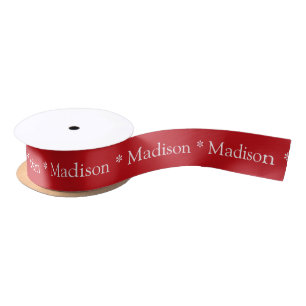 Ruban En Satin Motif de texte personnalisé de nom personnalisé 