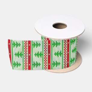 Ruban En Satin Motif de tricot de Noël sans couture 2 + vos idées