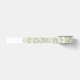 Ruban En Satin Motif de vigne botanique vert olive clair
