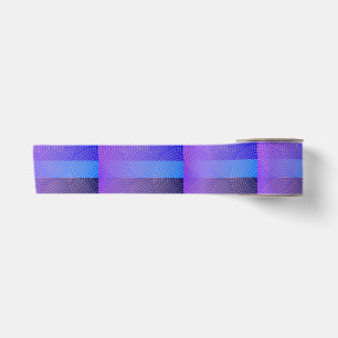 Ruban En Satin Motif dégradé bleu et violet avec cercles d'or