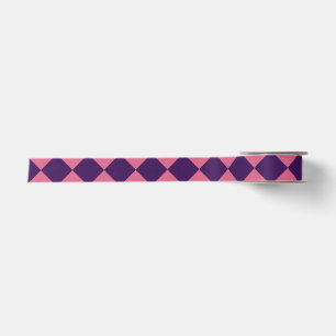 Ruban En Satin Motif diamant à carreaux rose violet
