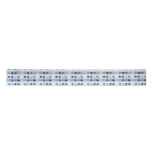 Ruban En Satin Motif diamant gris bleu