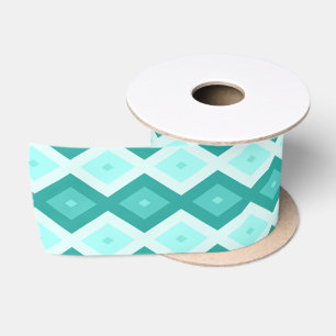 Ruban En Satin Motif diamant turquoise