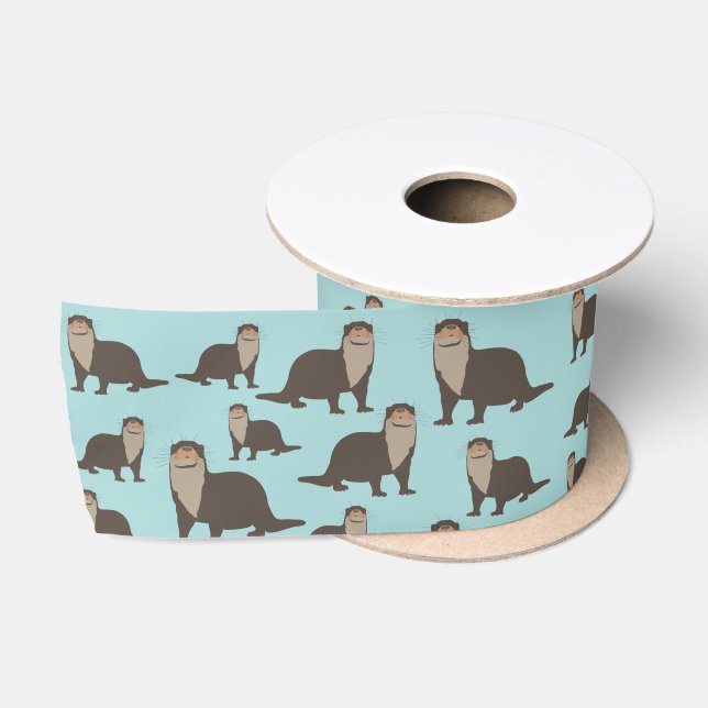 Ruban En Satin Motif d'illustrations de mignon Otter (Bobine)