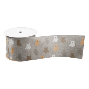 Ruban En Satin Motif d'ours mou