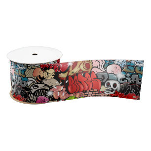 Ruban En Satin Motif dynamique urbain d'art de graffiti d'art de