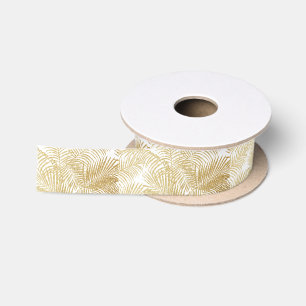 Ruban En Satin Motif élégant de plantes tropicales de parties