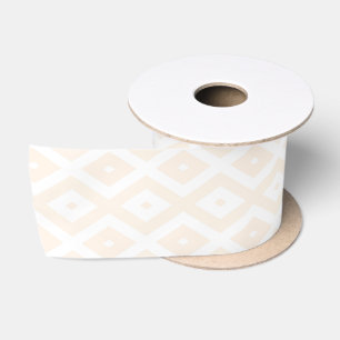 Ruban En Satin Motif en diamant beige et blanc