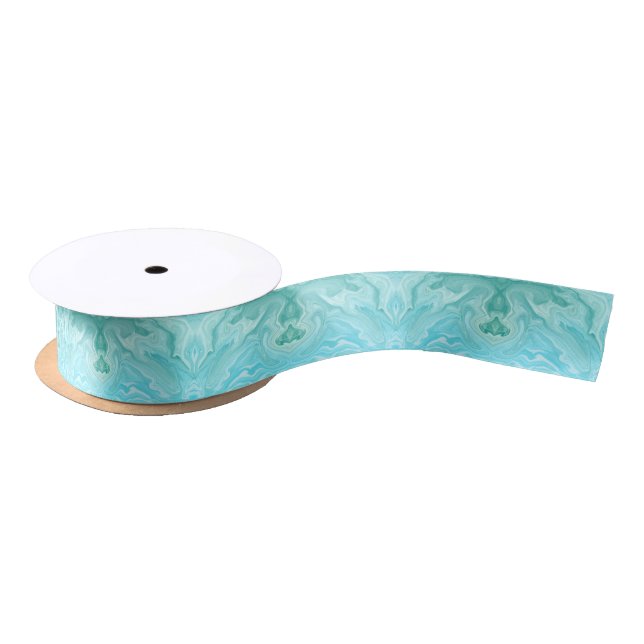 Ruban En Satin Motif en marbre bleu (Bobine)