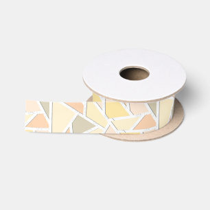 Ruban En Satin Motif en mosaïque jaune citron