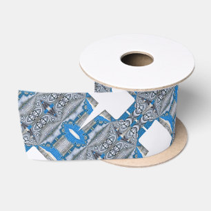 Ruban En Satin Motif et texte fractionné psychédélique