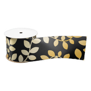 RUBAN EN SATIN MOTIF FEUILLE 5