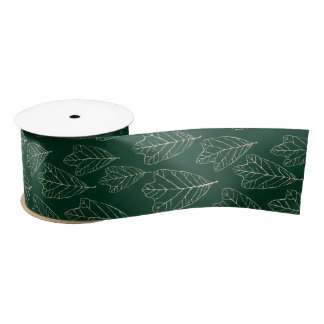Ruban En Satin Motif Feuille de chêne contemporain Satin Ribbon
