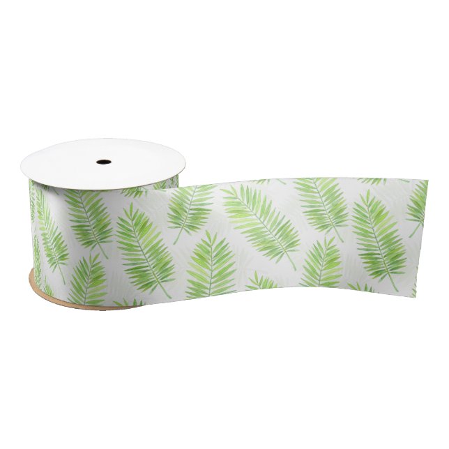 Ruban En Satin Motif feuille Palm (Bobine)