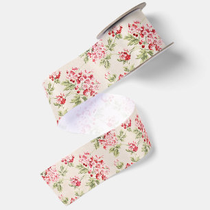 Ruban En Satin Motif floral rose vintage shabby chic