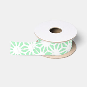 Ruban En Satin Motif géométrique vert