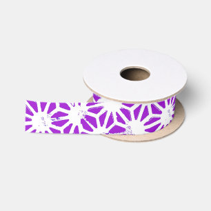 Ruban En Satin Motif géométrique violet royal