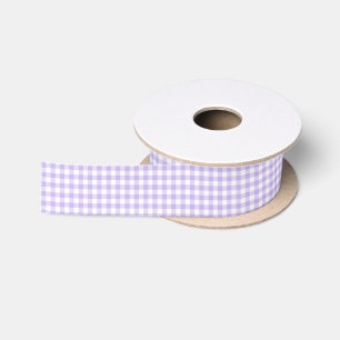 Ruban En Satin Motif Gingham Lavande Frais