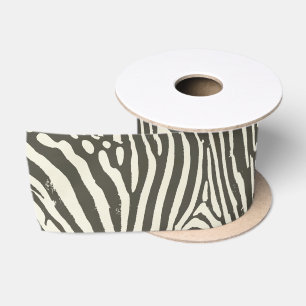 Ruban En Satin Motif imprimé animal à rayures zèbres modernes