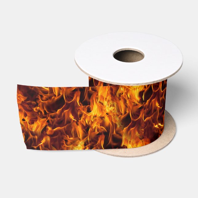 Ruban En Satin Motif incendie et flamme (Bobine)